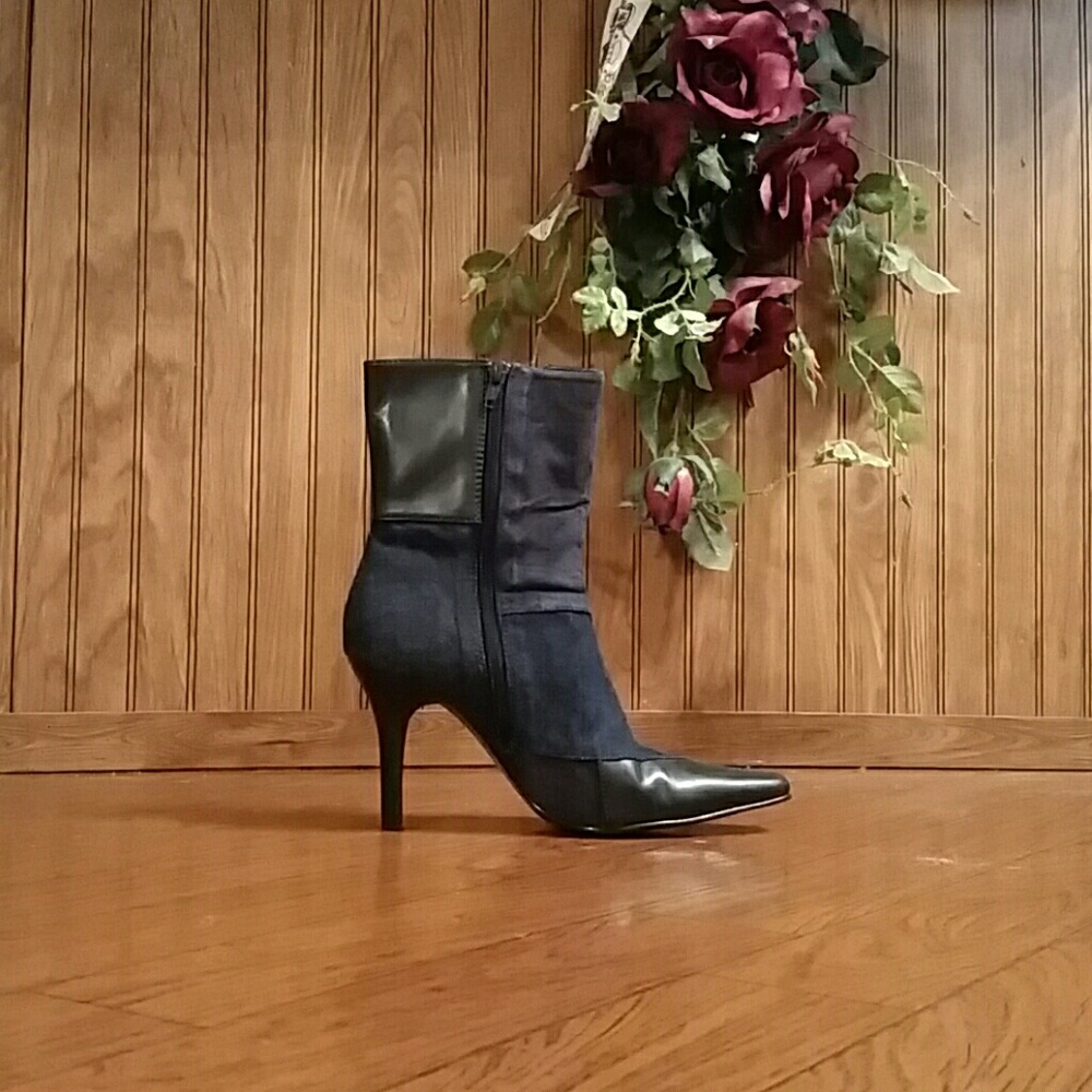 Denim,  Suede,  & Leather Patchwork Boots